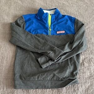 Vineyard Vines Blue and Gray Fleece with Neon Accents